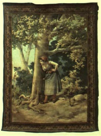 Mujer acechando detr s de un  rbol, 1893